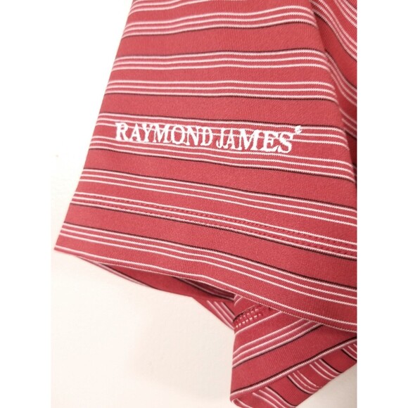 Nike Golf Polo Shirt Men's Small Red Striped  Lansdowne  Raymond James Logos - Picture 6 of 11